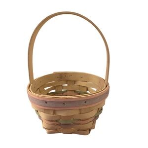Longaberger Easter Basket Whitewashed Pastel Celebration Jellybean Small